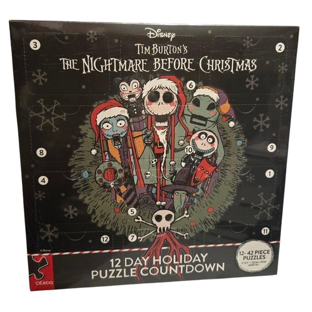 Disney Nightmare Before Christmas 12 Puzzle Advent Calendar by Ceaco - New